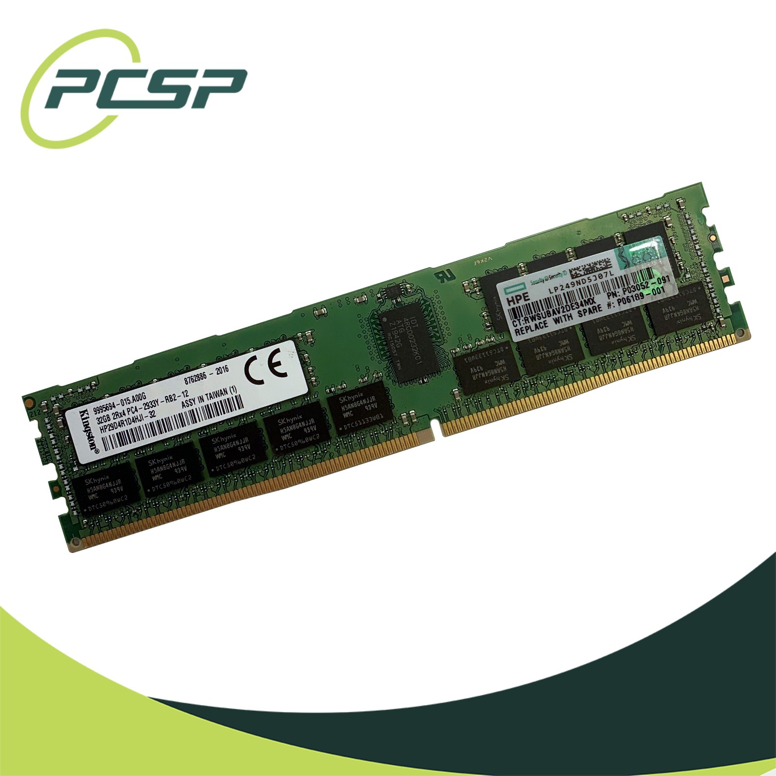 HPE Kingston 32GB PC4-2933Y-R 2Rx4 DDR4 ECC REG RDIMM HP29D4R1D4HJI-32