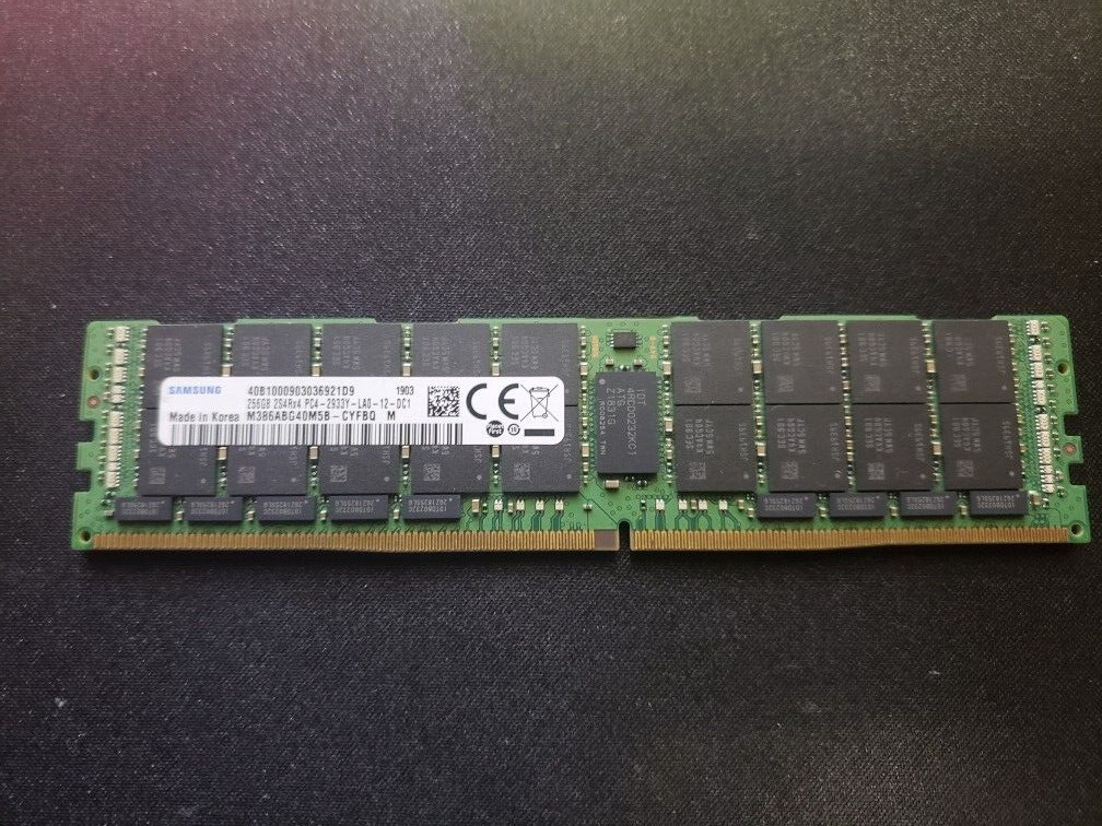 SAMSUNG 256GB DDR4 ECC SERVER LRDIMM 2S4Rx4 PC4-2933Y DDR4 M386ABG40M5B-CYFBQ