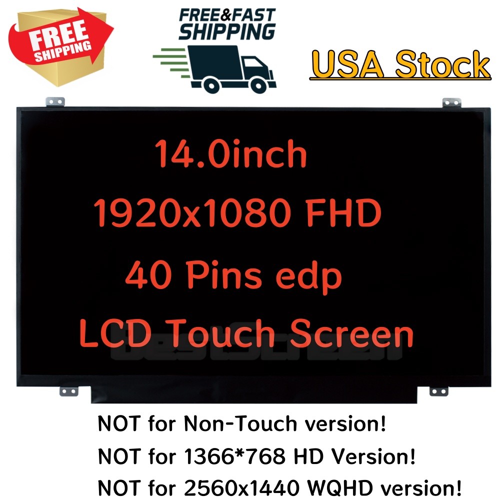 LENOVOLED LCD On-Cell Touch Screen 14″ FHD IPS Display 01YU641 Touch Replacement