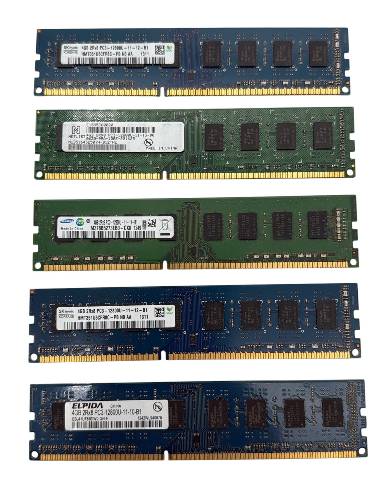 Lot of 50 Major Brand 200GB 50x4GB PC3-12800 DDR3-1600 DIMM Desktop Memory RAM