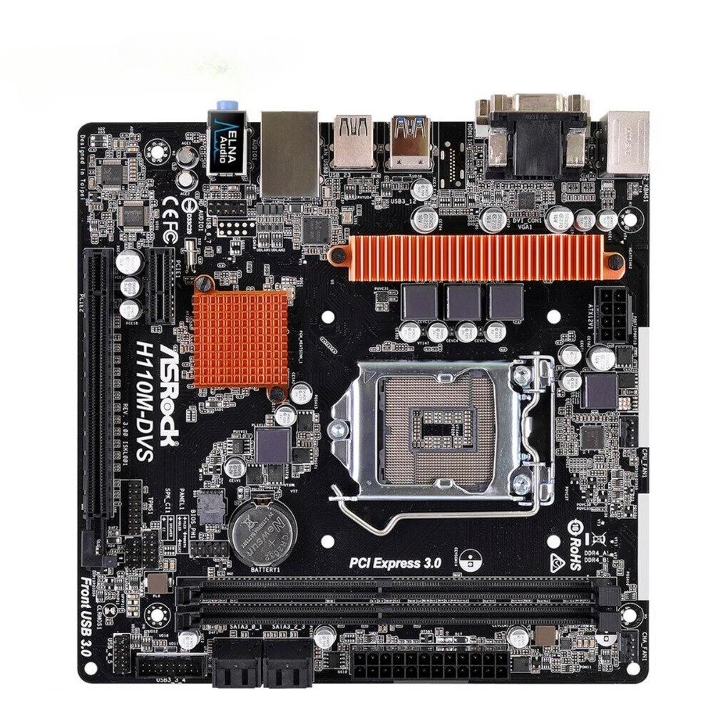 ASRock H110M-DVS Motherboard 2133MHz Intel H110 Chipset 4*SATA 6Bb/s PCI USB3.0
