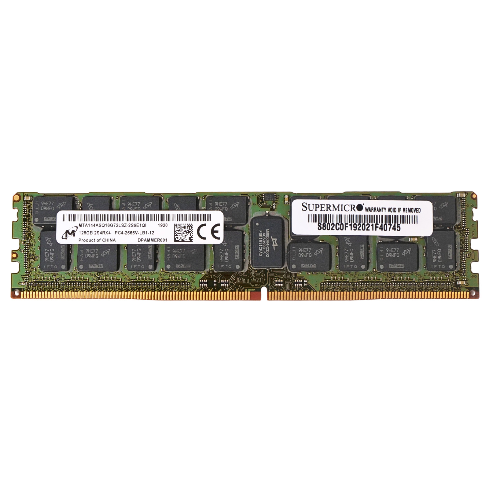 Micron/SUPERMICRO 128GB DDR4 2666MHz MTA144ASQ16G72 PC4-2666V ECC LRDIMM RAM