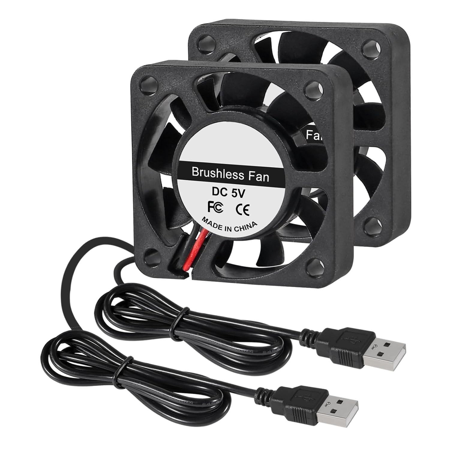 Dual 40mm USB Brushless Fans – 5V DC, 5500 RPM for Compact Cooling Solutions