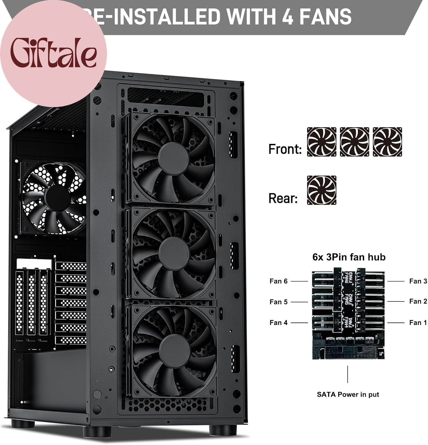 Classico Max Storage Master E-ATX Computer Case with 4X120Mm Black Fan, 10 X3.5