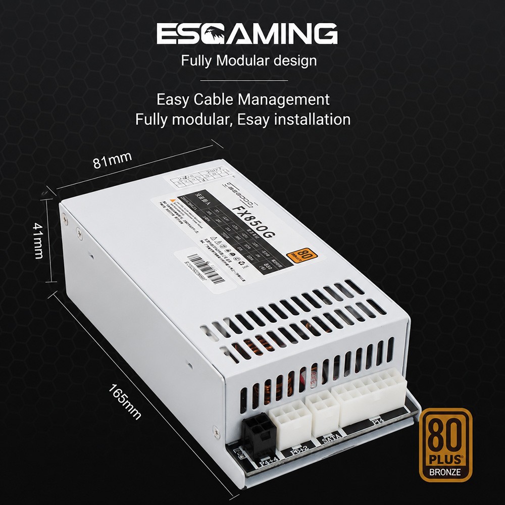 850W Fully Modular Power Supply Mini ITX FLEX ATX Active PFC with Protections