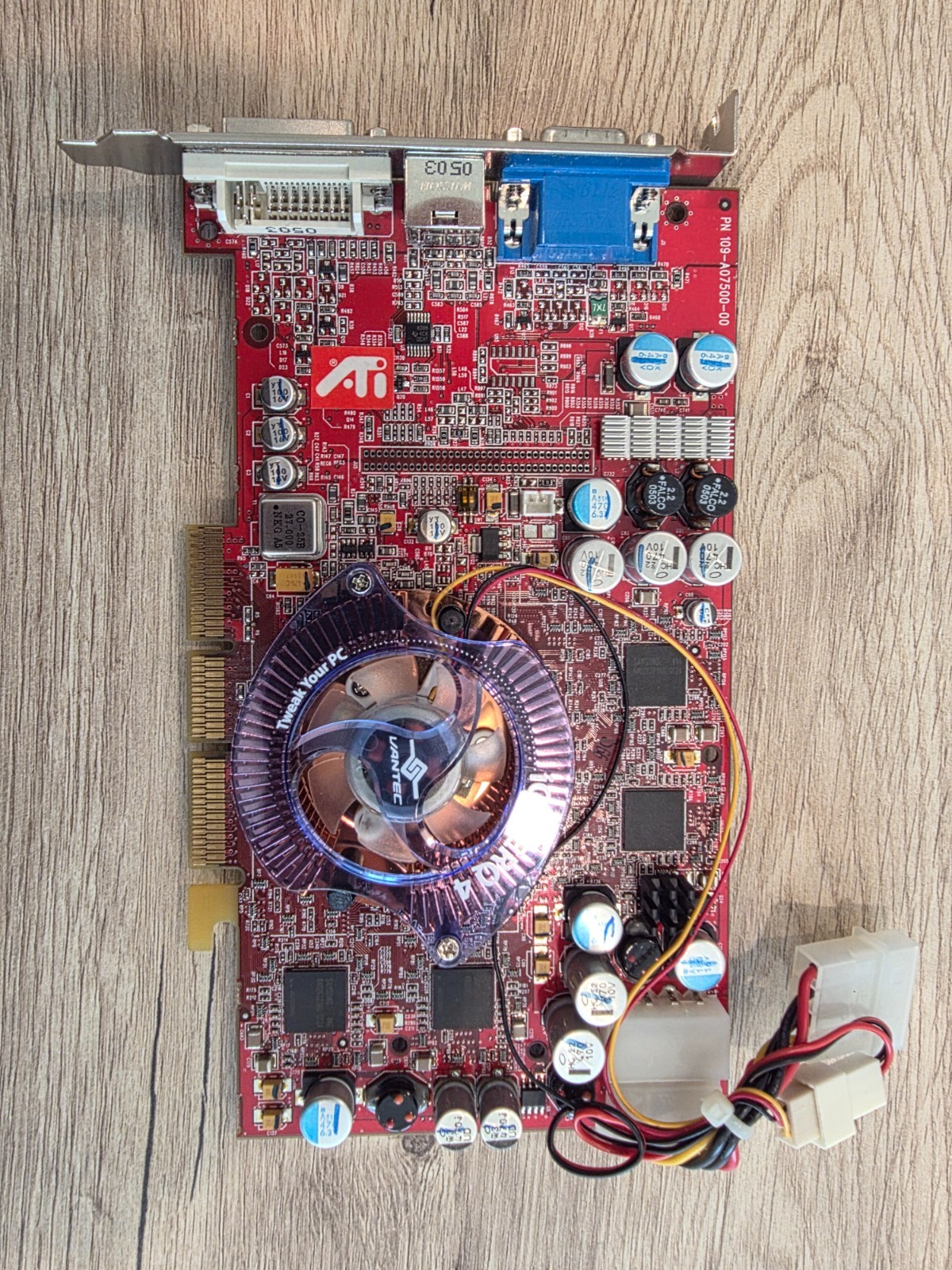 ATI Radeon 9800 Pro 128MB AGP Retro Graphics Card DVI VGA S-Video Vantec Cooler