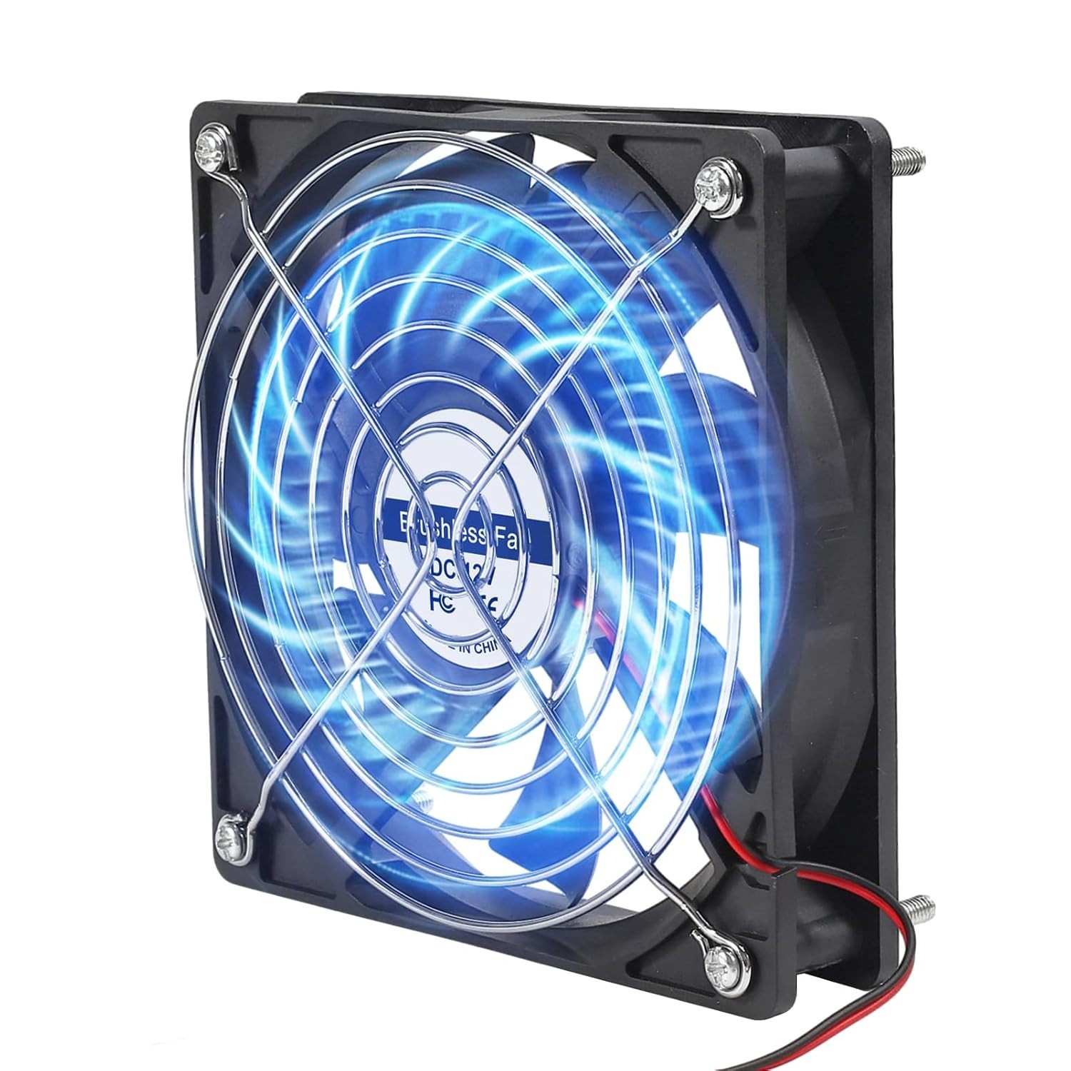 2-Pack 120mm 12V Brushless DC Cooling Fans, Dual Ball Bearing Exhaust Fan