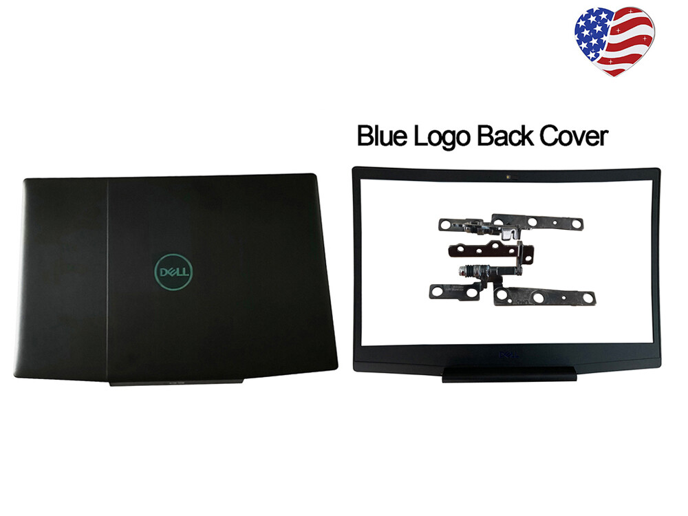 For Dell G3 15 3500 G3 15 3590 0747KP LCD Back Cover + Hinges + Bezel Blue Logo