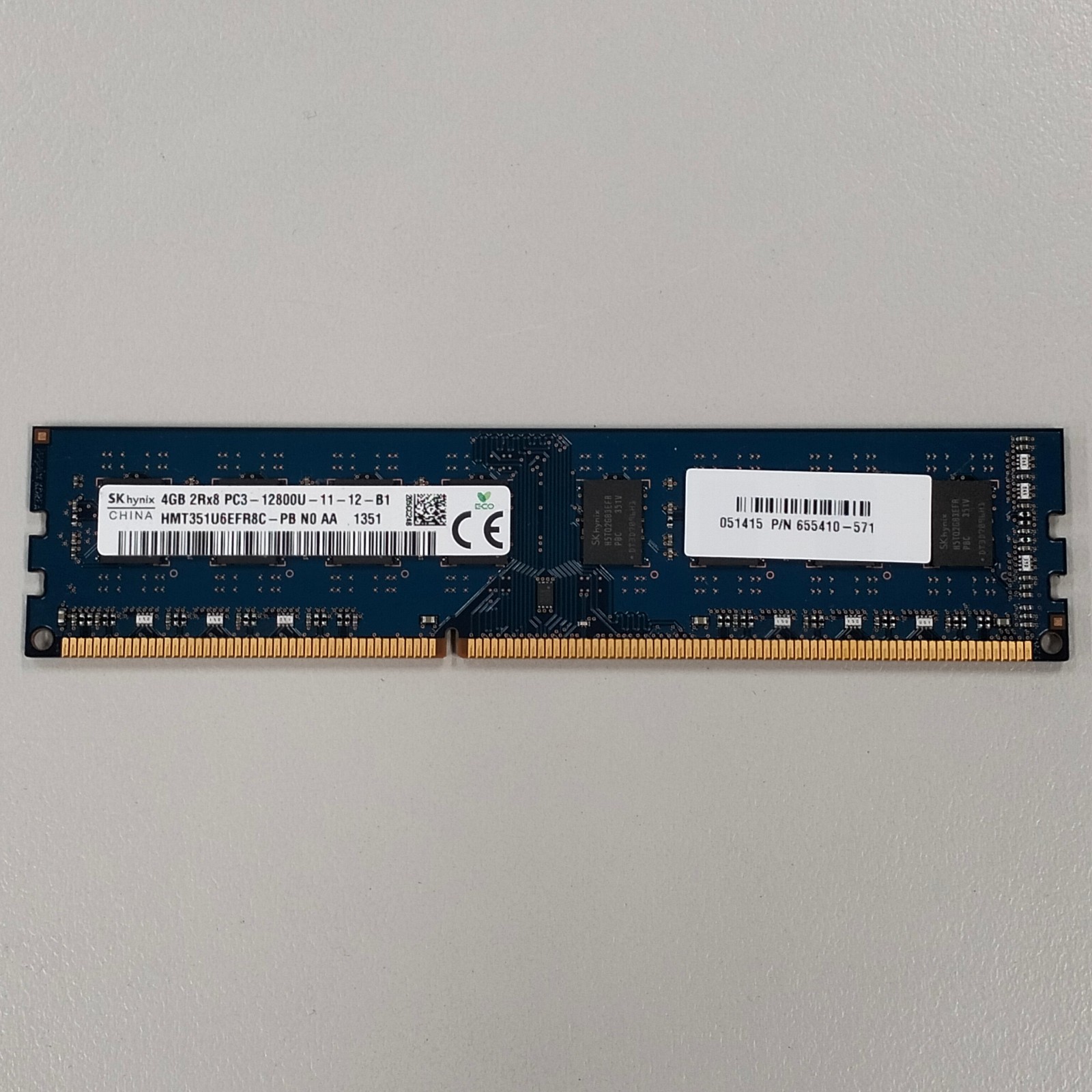SK Hynix 4GB DDR3 RAM PC3-12800 1600MHz 1.35V Unbuffered DIMM HMT351U6EFR8C-PB