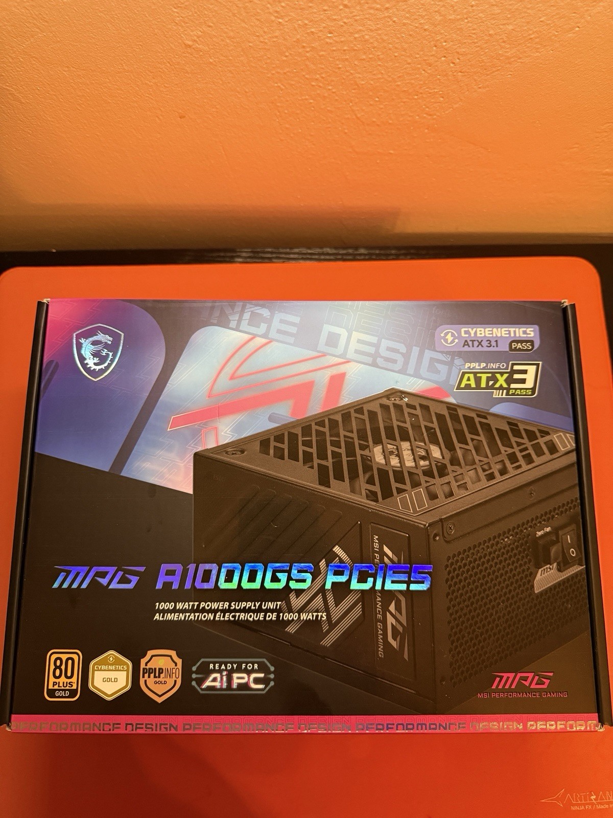 MSI 1000W ATX 3.1 PSU Full Modular 80 Plus Gold Certified ATX MPG A1000GS PCIE5