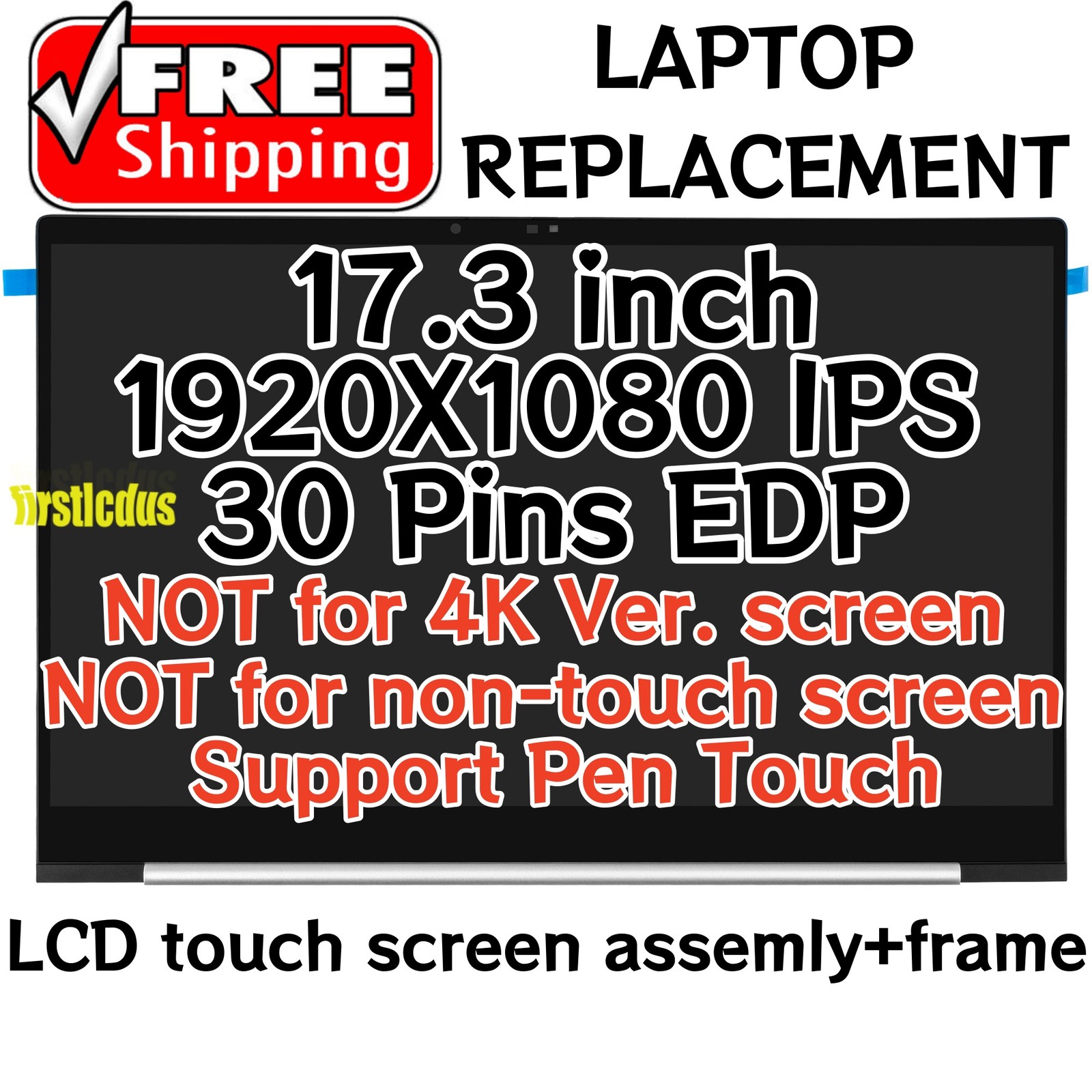 17.3″ FHD For HP Envy 17-CW 17T-CW IPS LCD touch screen Assembly New N42848-001