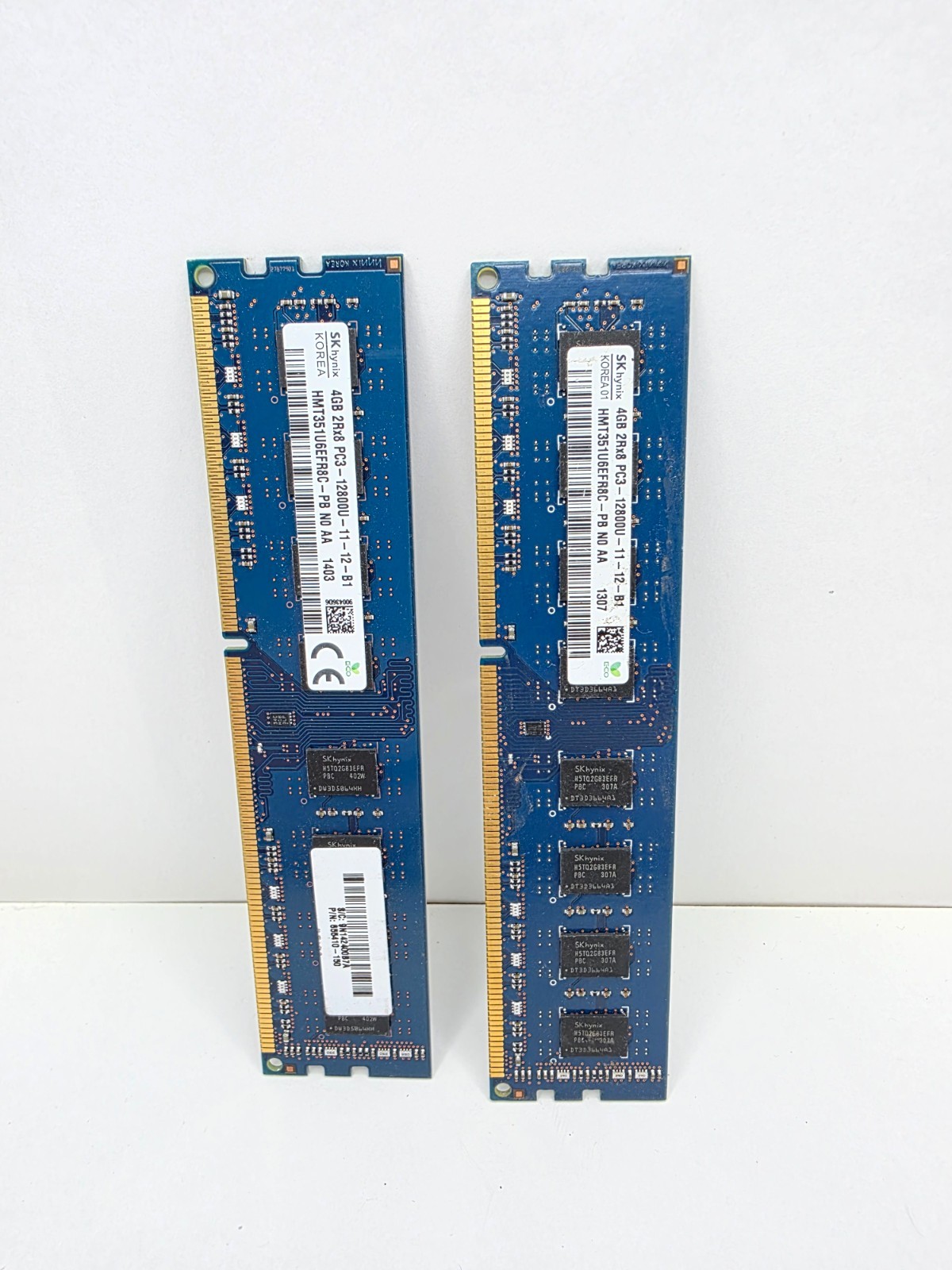 SK hynix 8GB (2x4GB) 2Rx8 PC3-12800U DDR3 RAM HMT351U6EFR8C-PB Used
