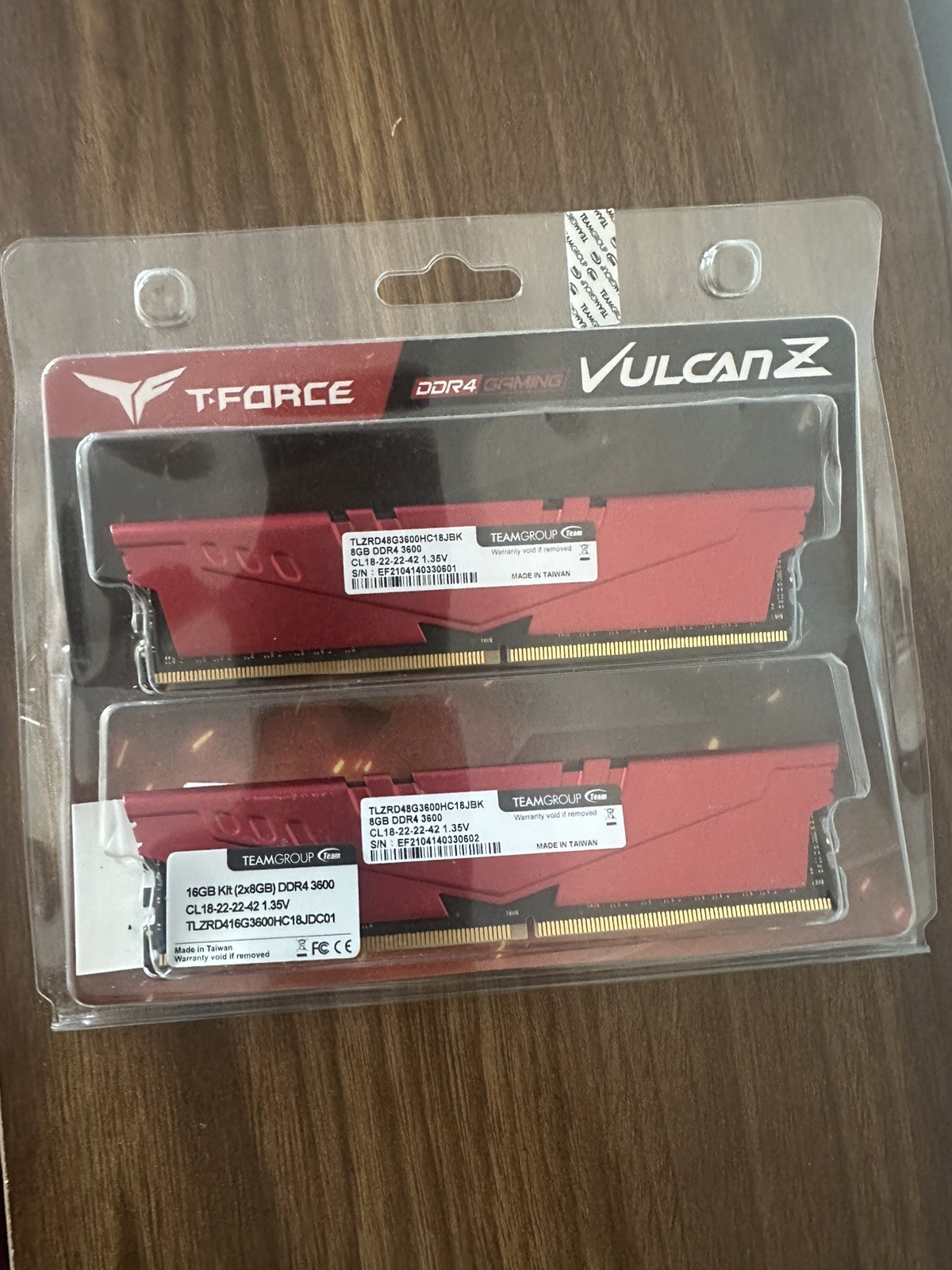 TeamGroup T-Force Vulcan Z 16GB (2x8GB) DDR4 3600MHz Desktop RAM Memory Kit