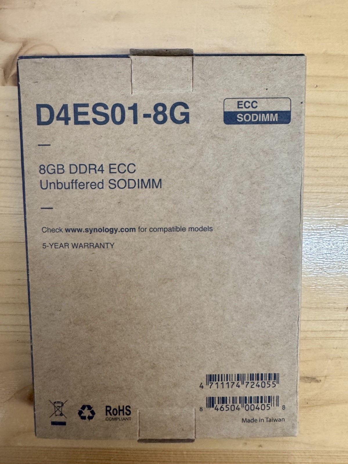 Synology – D4ES01-8G DDR4 ECC Unbuffered SODIMM