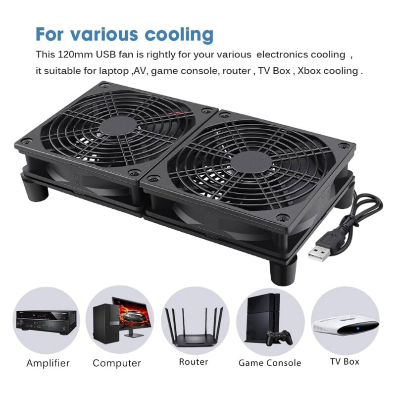 High Speed USB Fans PC Chassis Temperature Control Fan 2400RPM 2 Fans Efficient