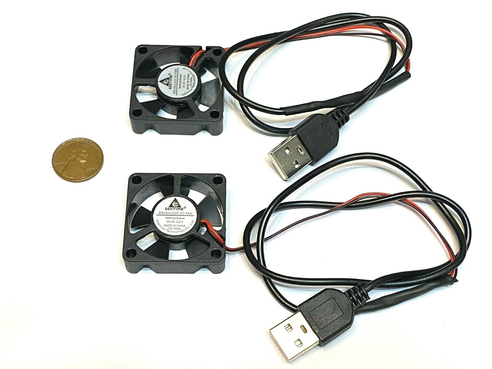 2 Pieces USB PLUG – 5v fan 35mm x 10mm mini small cooling 2pin GDStime 3cm C9