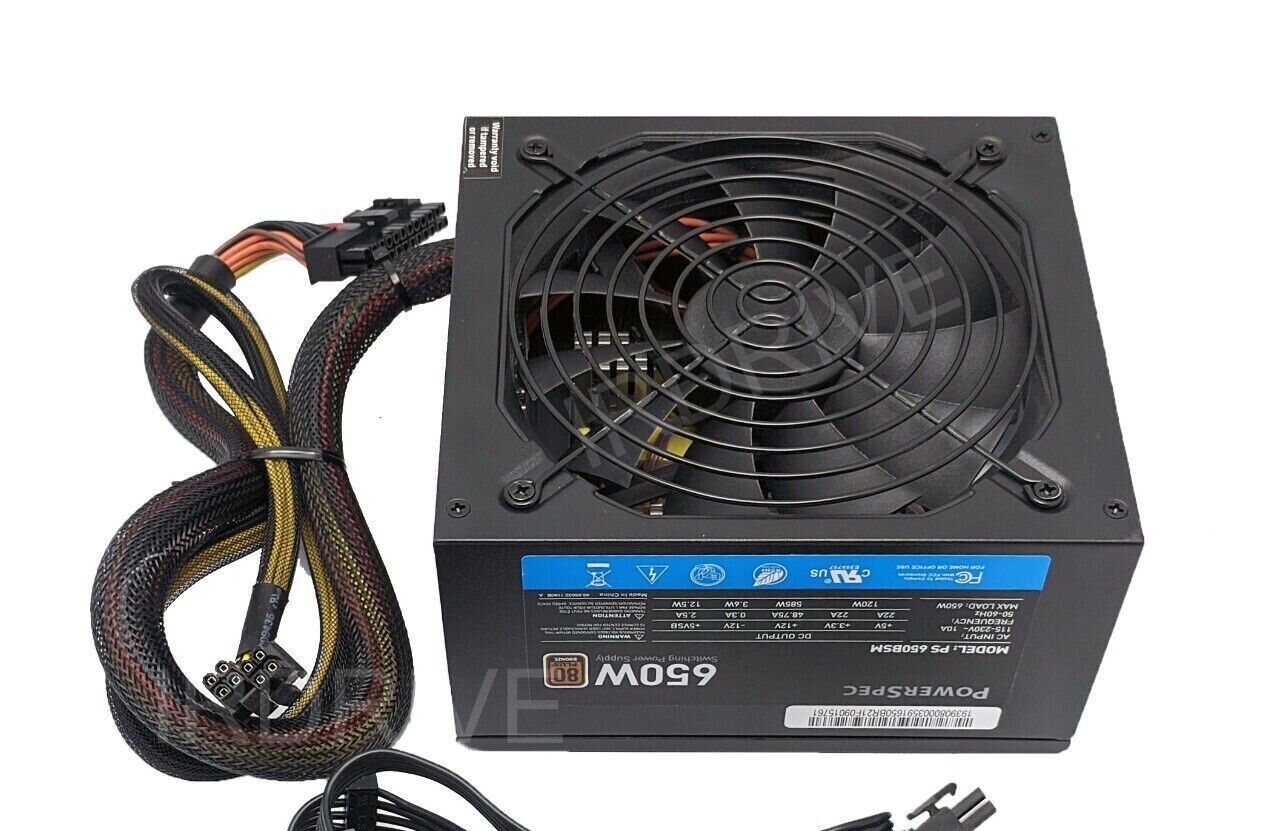 PowerSpec PS650BSM 650W 80Plus Bronze 2x PCIE Semi-Modular ATX 12V Power Supply