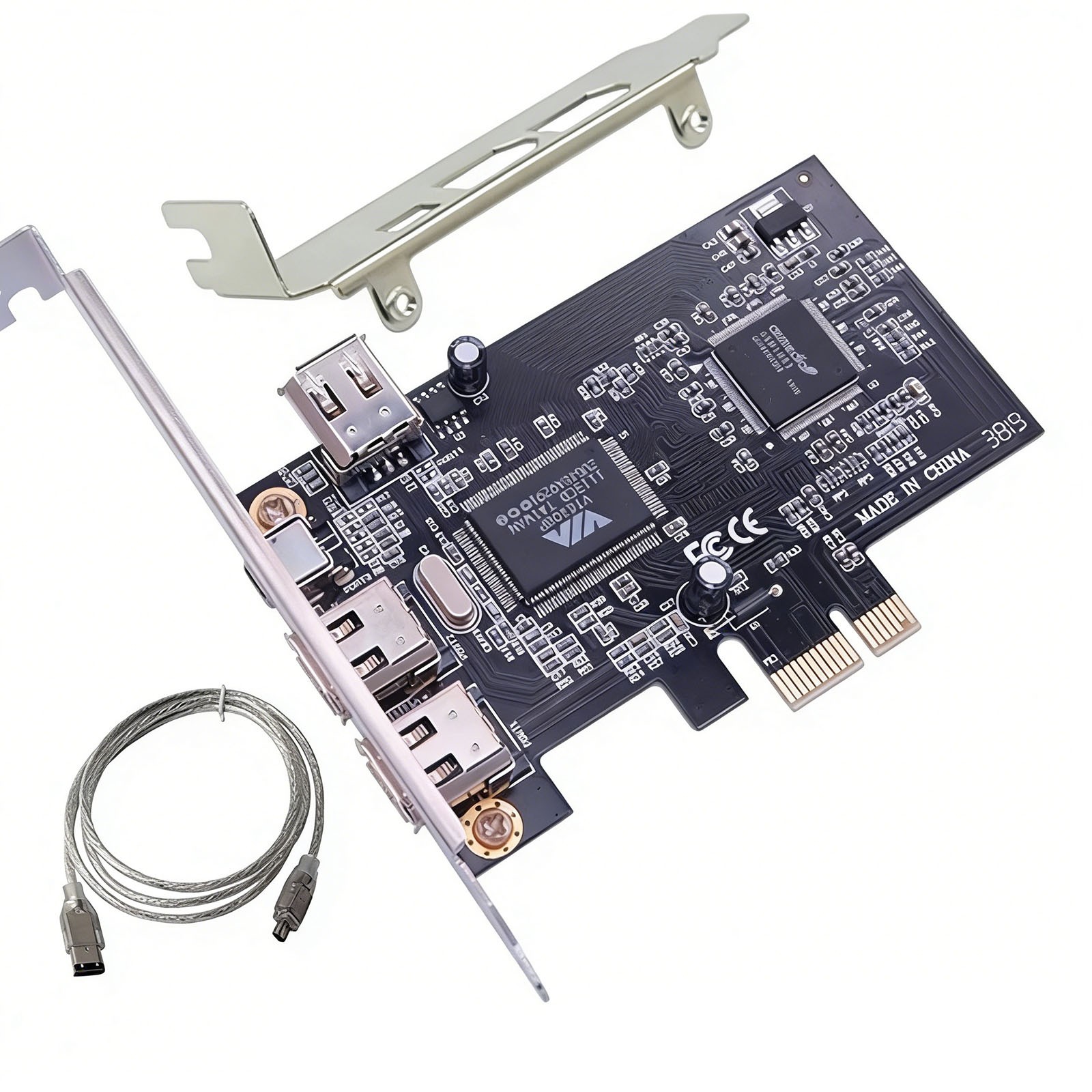 PCI-E Express FireWire 1394a IEEE1394 Card w/Low Profile Bracket US Stock