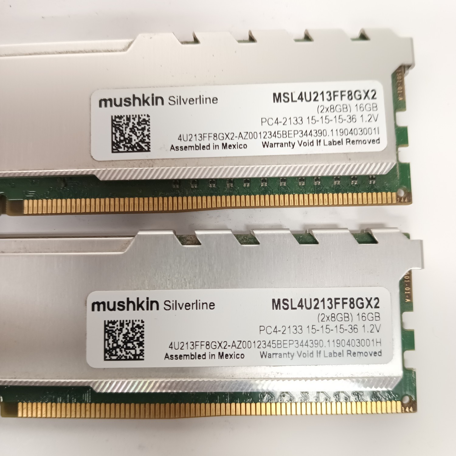 [Lot of 2] Mushkin Silverline PC4-2133 15-15-15-36 – MSL4U213FF8GX2 – 8GB