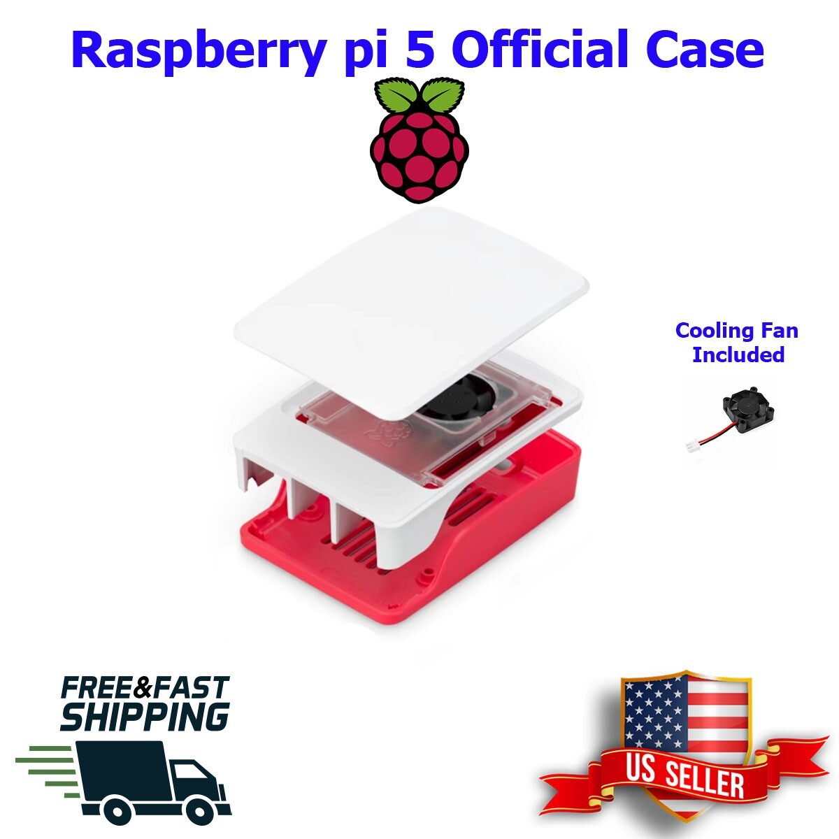 Raspberry Pi 5 Official Case with Temperature Controlled Cooling Fan