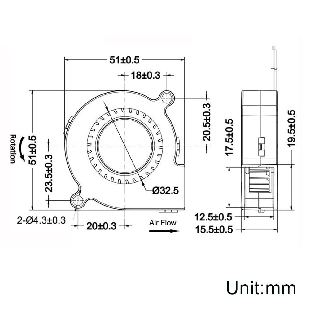 High-Performance 5015 Blower Fan 24V for Quiet Cooling – Dual Ball Bearing
