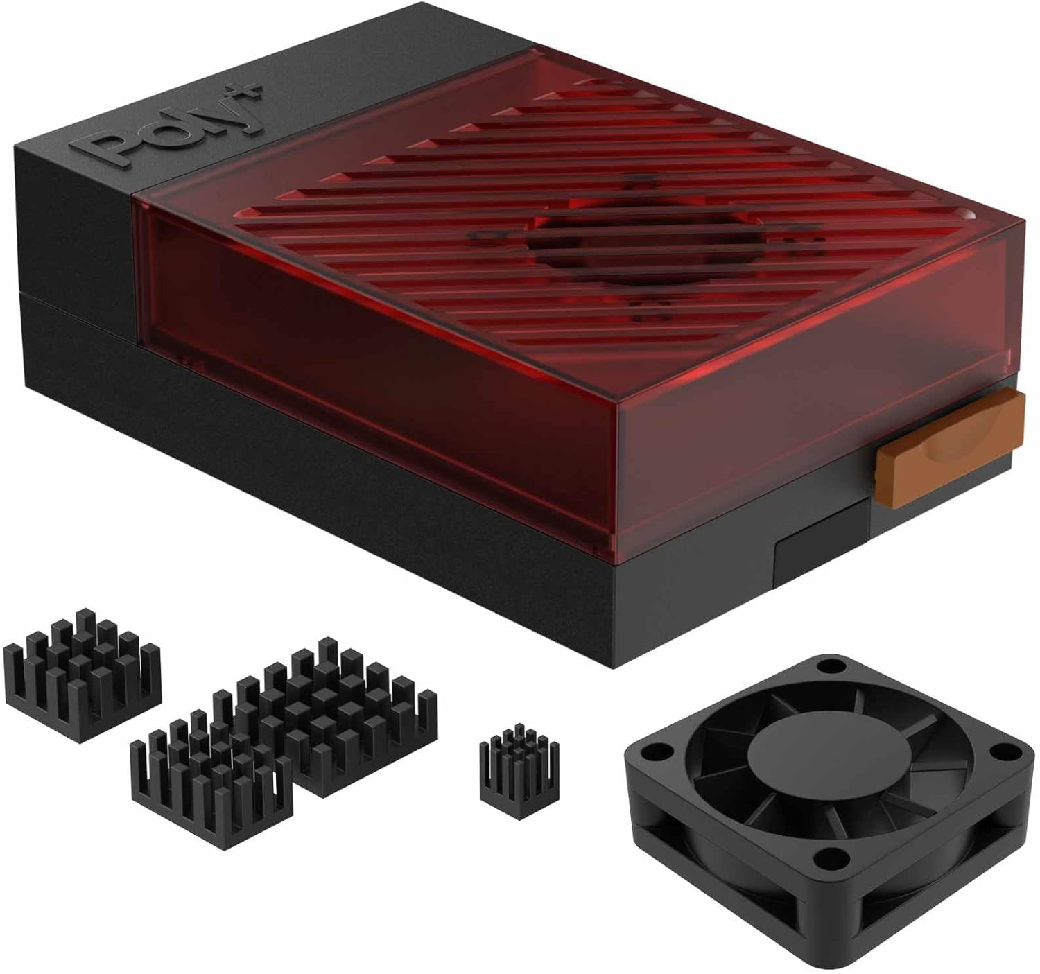 Raspberry Pi 5 Case with PWM Fan and Heatsink ABS Red