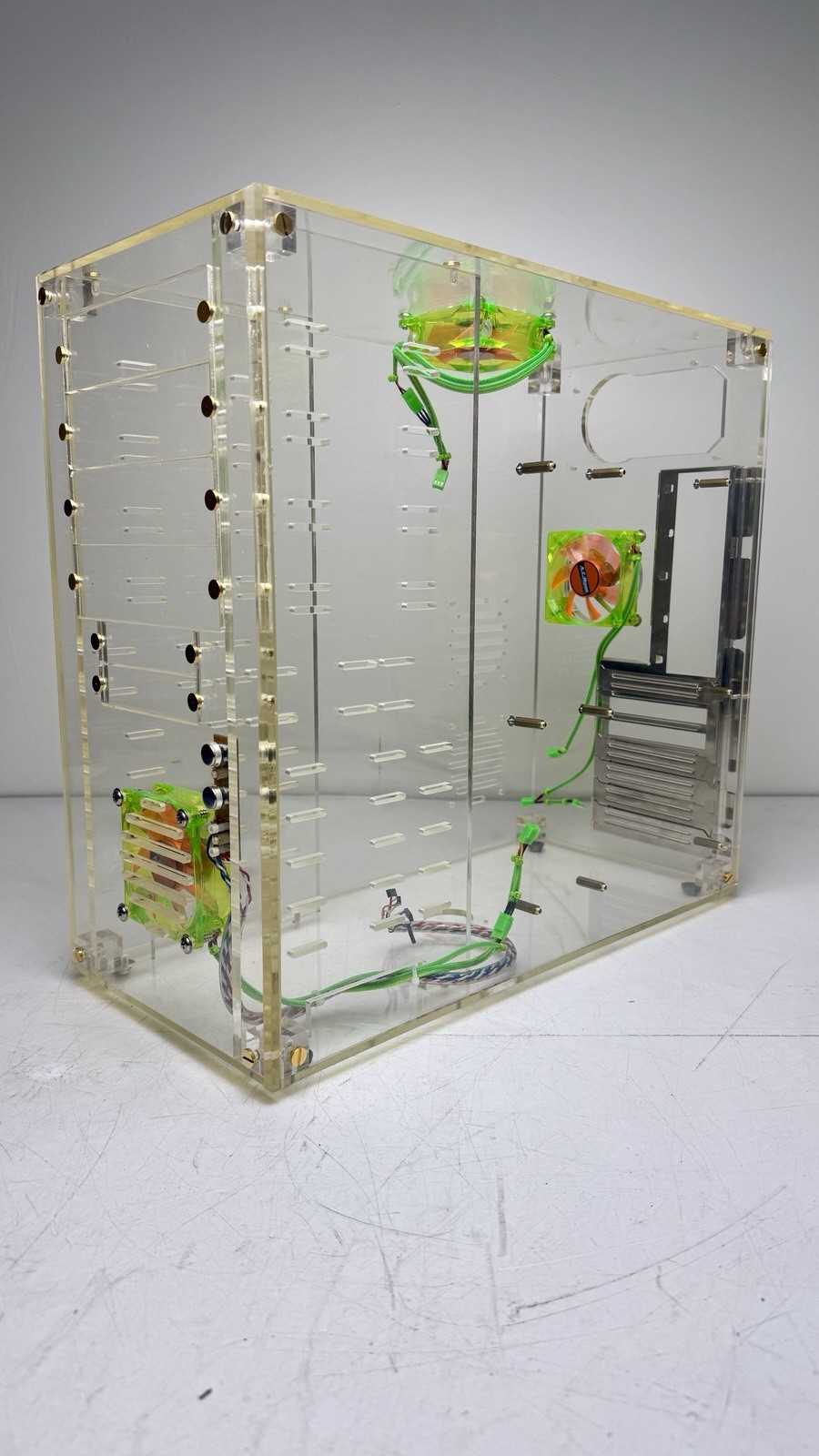 Vintage Clear Acrylic Computer ATX PC Case 2000s Gaming Transparent