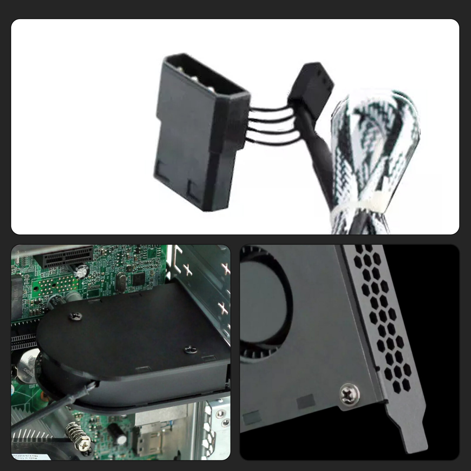 Mini PCIe Slot Fan PC Low Profile Heat Air Exhaust Cooler 3/4pin Power 3000rpm