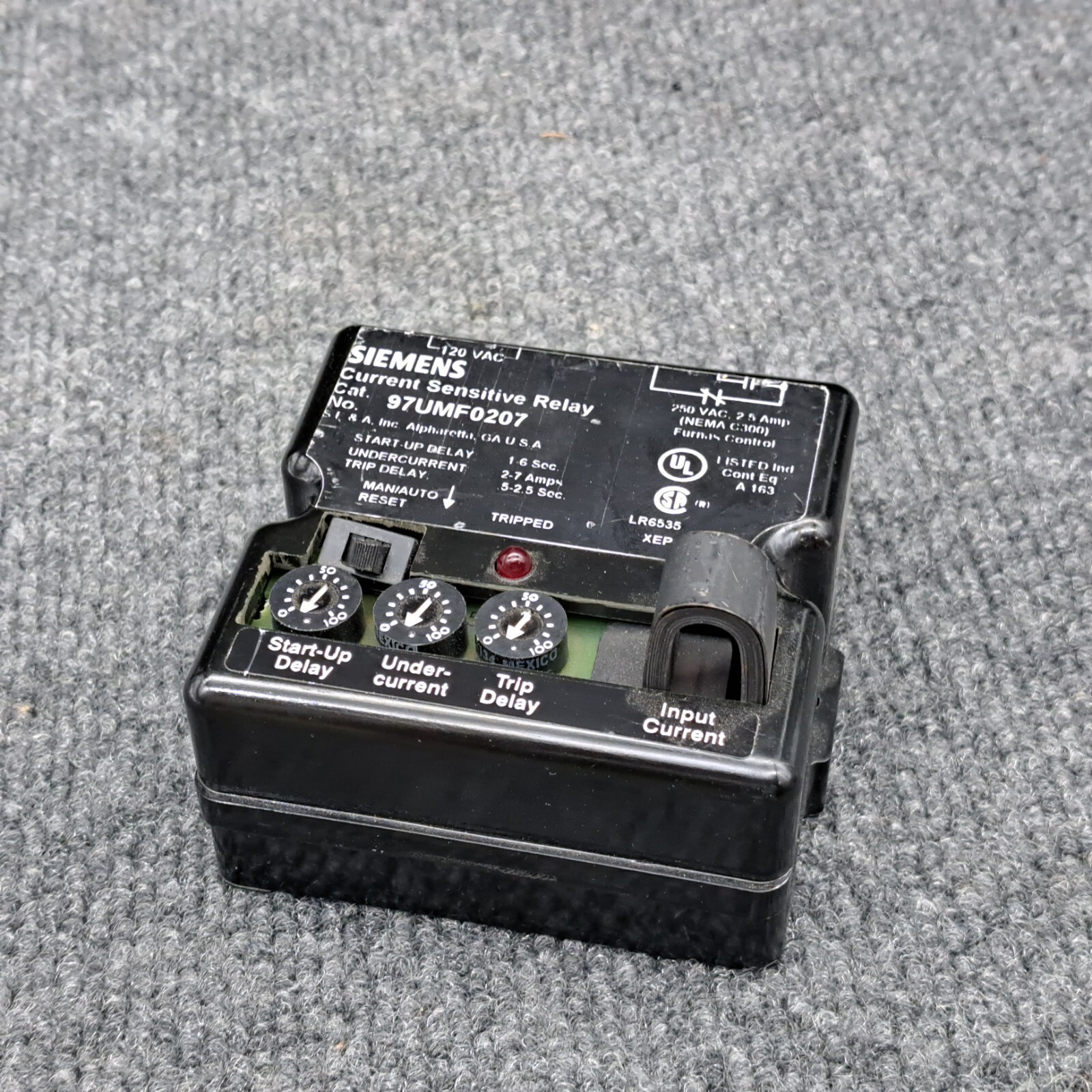 Siemens 97UMF0207 Current Sensitive Relay 250 VAC MMC