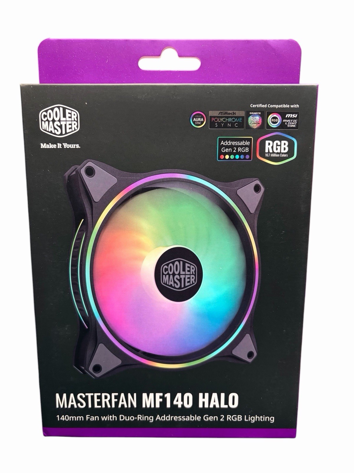 Cooler Master MasterFan MF140 Halo 140mm MFL-B4DN-15NPA-R1 Gen 2 RGB Lighting