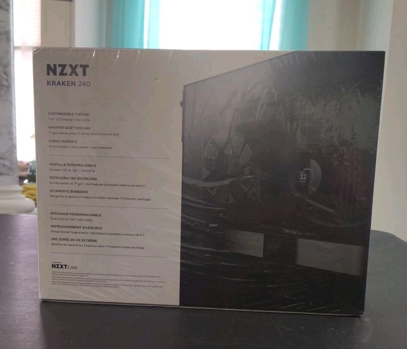 NZXT Kraken 240mm AIO CPU Liquid Cooler – Customizable 1.54″” Square LCD