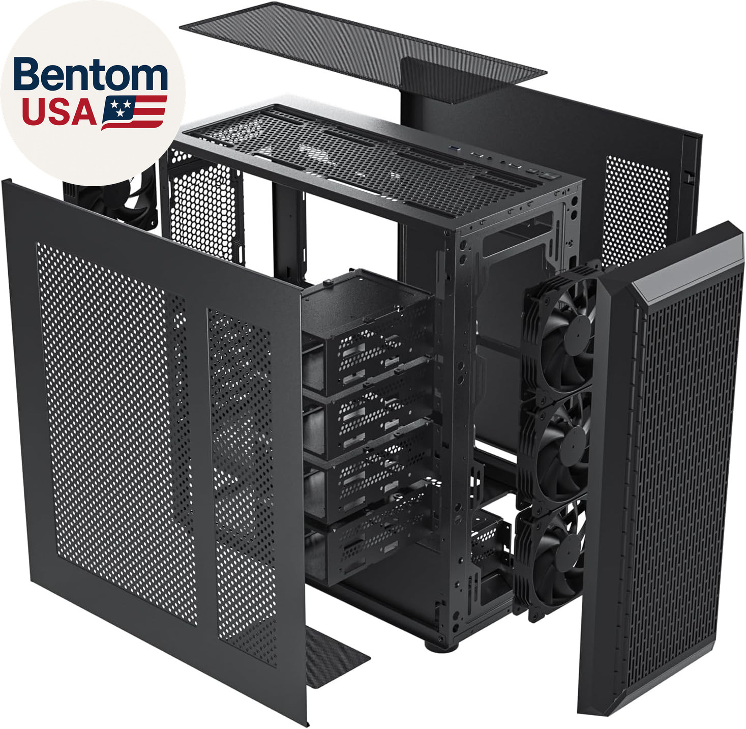 Classico Storage Master ATX NAS Computer Case Mid Tower with 4X120Mm Fans, USB 3