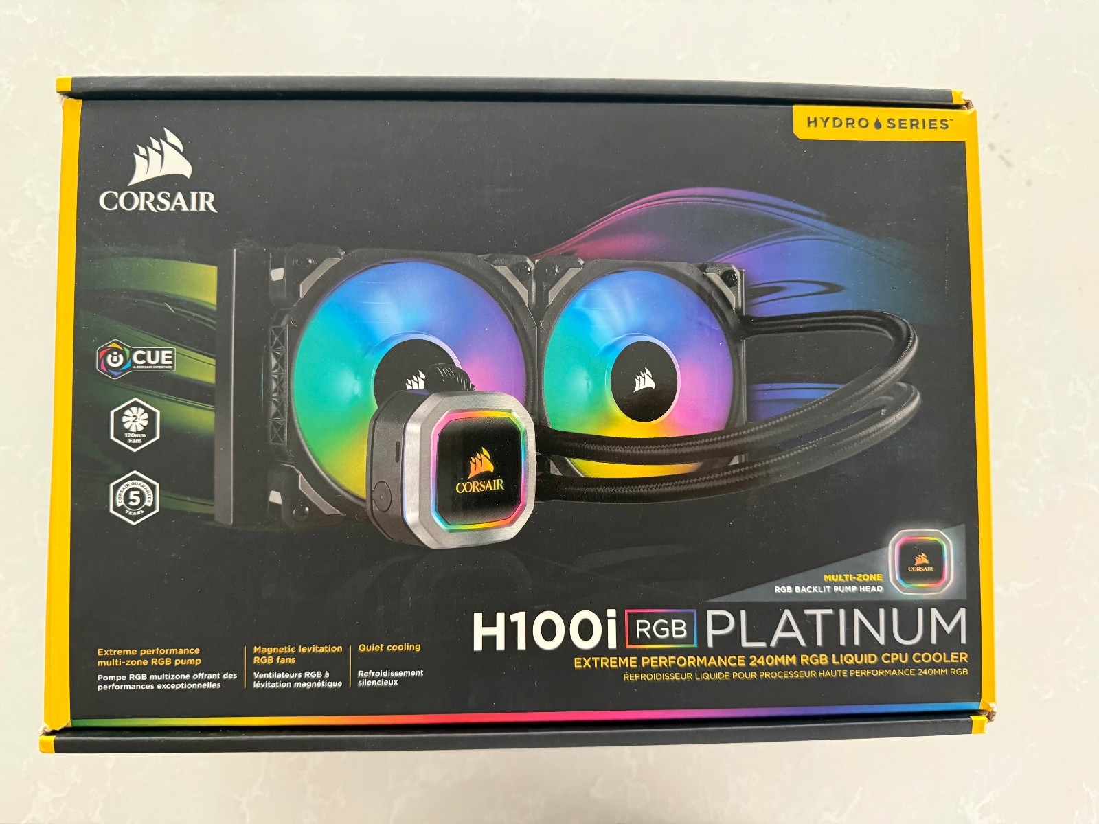 CORSAIR Hydro Series H100i RGB Platinum 240mm Liquid CPU Cooler With Bonus Fan