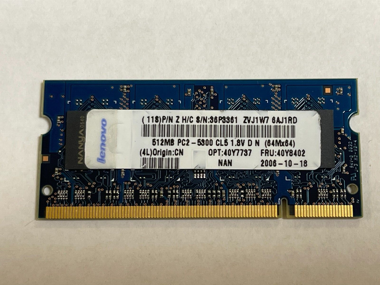 LOT OF COMPUTER MEMORY MODULES, USED, 10 PCS. 128MB, 256MB, 512MB, 1GB, 2GB