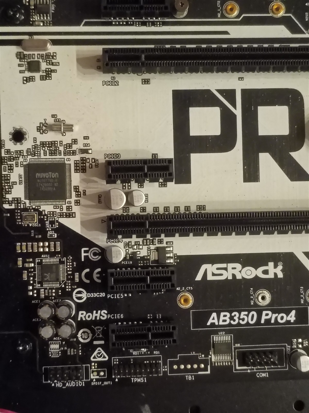 ASRock AB350 Pro4 + Ryzen 2400G CPU w/Fan + 16GB memory + 128Gb NVMe +faceplate