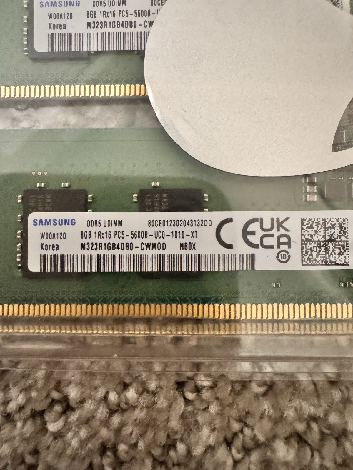 (Open To Negotiations) Alienware Desktop Memory 16GB (2x 8GB) DDR5 UDIMM 5600mhz