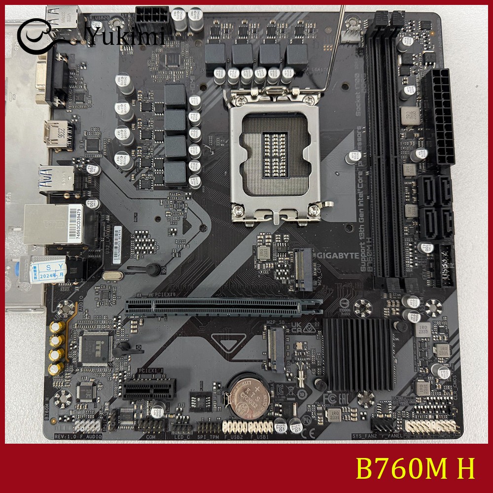 FOR GIGABYTE B760M H DDR5*2 96GB LGA1700 HDMI VGA Micro ATX Ｍotherboard Test OK