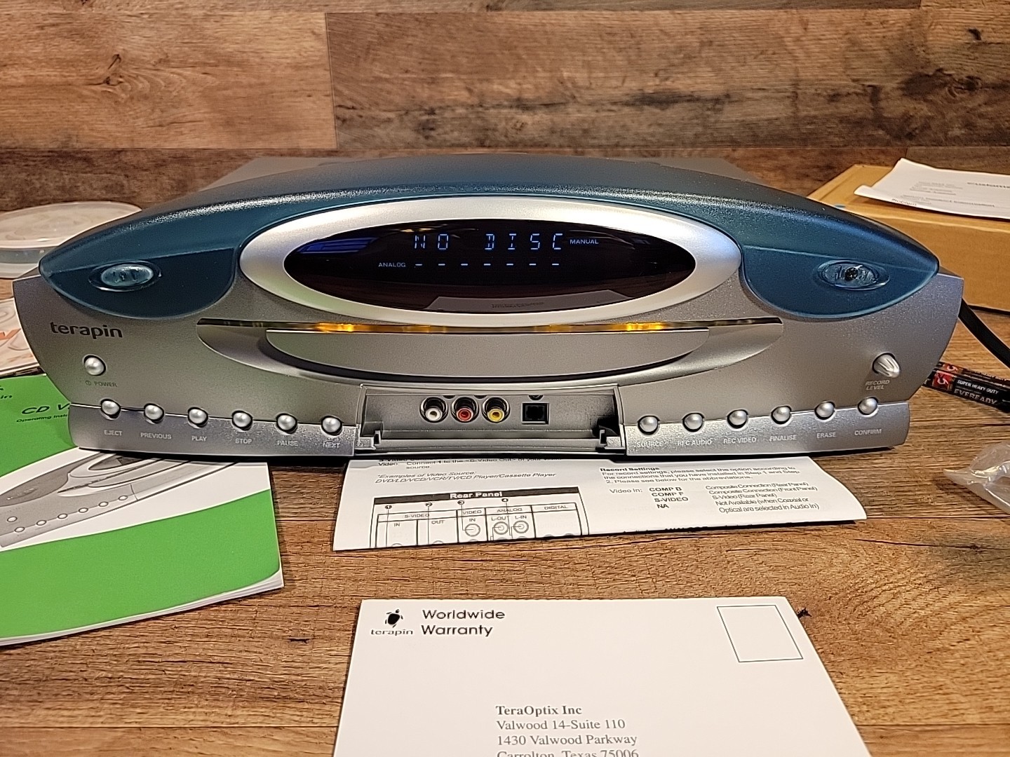 Terapin CD Audio Video Recorder Open Box w/ Accessories. Tested Working. TX-0002