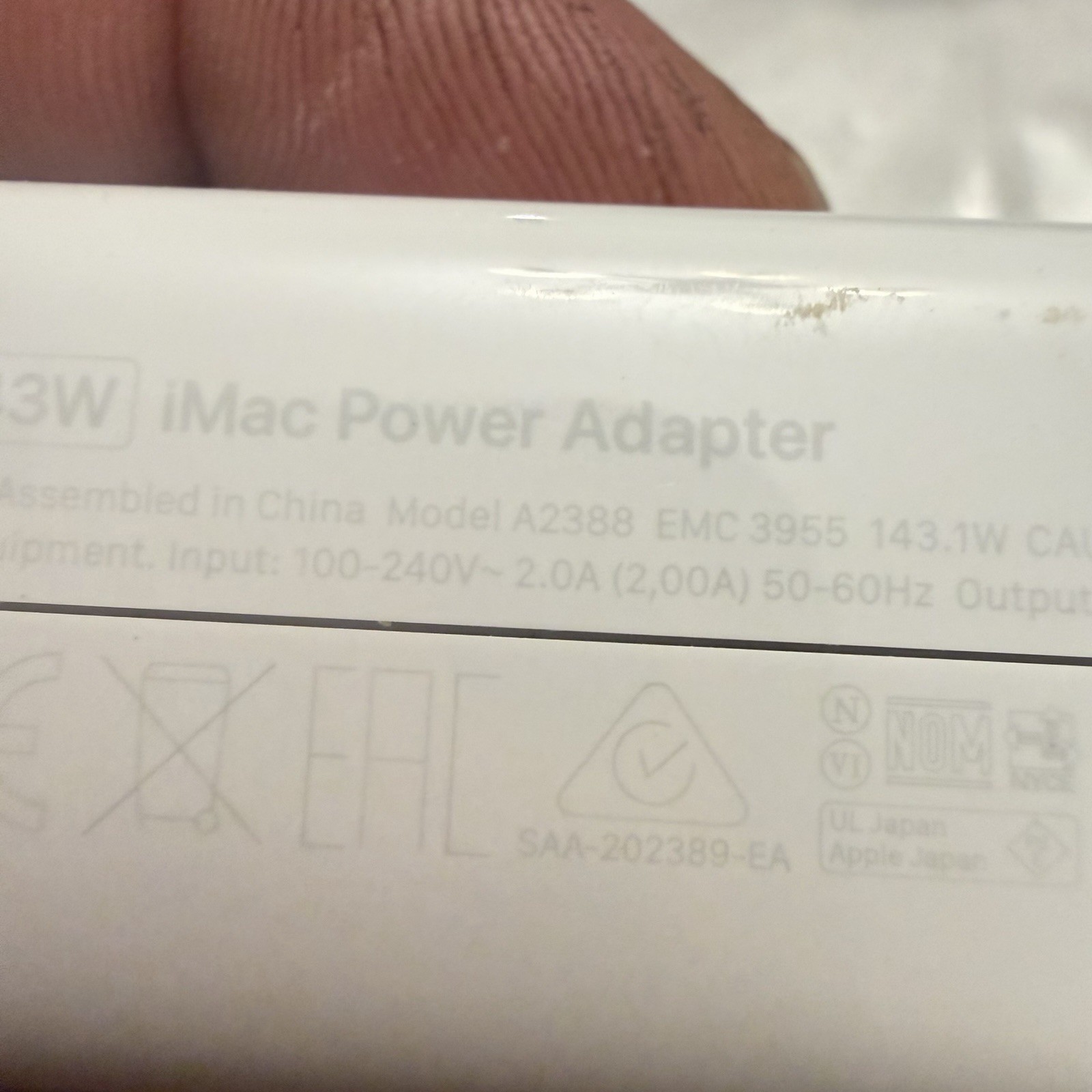 Pre Owned – Genuine Apple 24″ iMac 143W Adapter (Silver) A2388- WITHOUT Ethernet