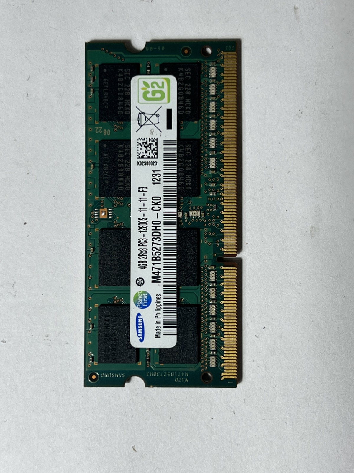 Samsung 4GB 2Rx8 PC3-12800S DDR3 RAM Laptop Memory M471B5273DH0-CK0 M471B5273EB0
