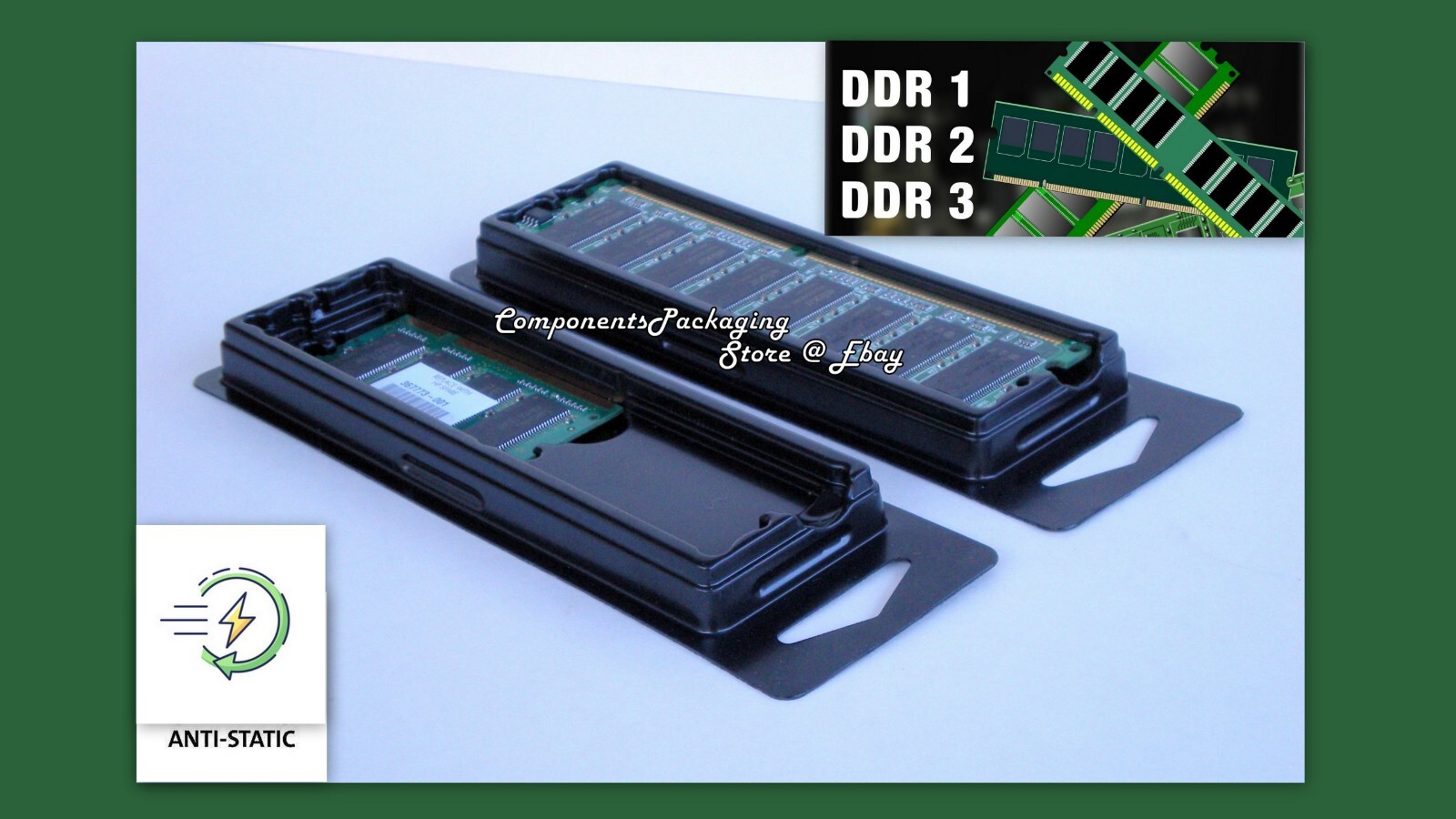 RAM DRAM Container Case for DDR3 DDR2 DIMM – Anti Static Lot of 25 40 80 150