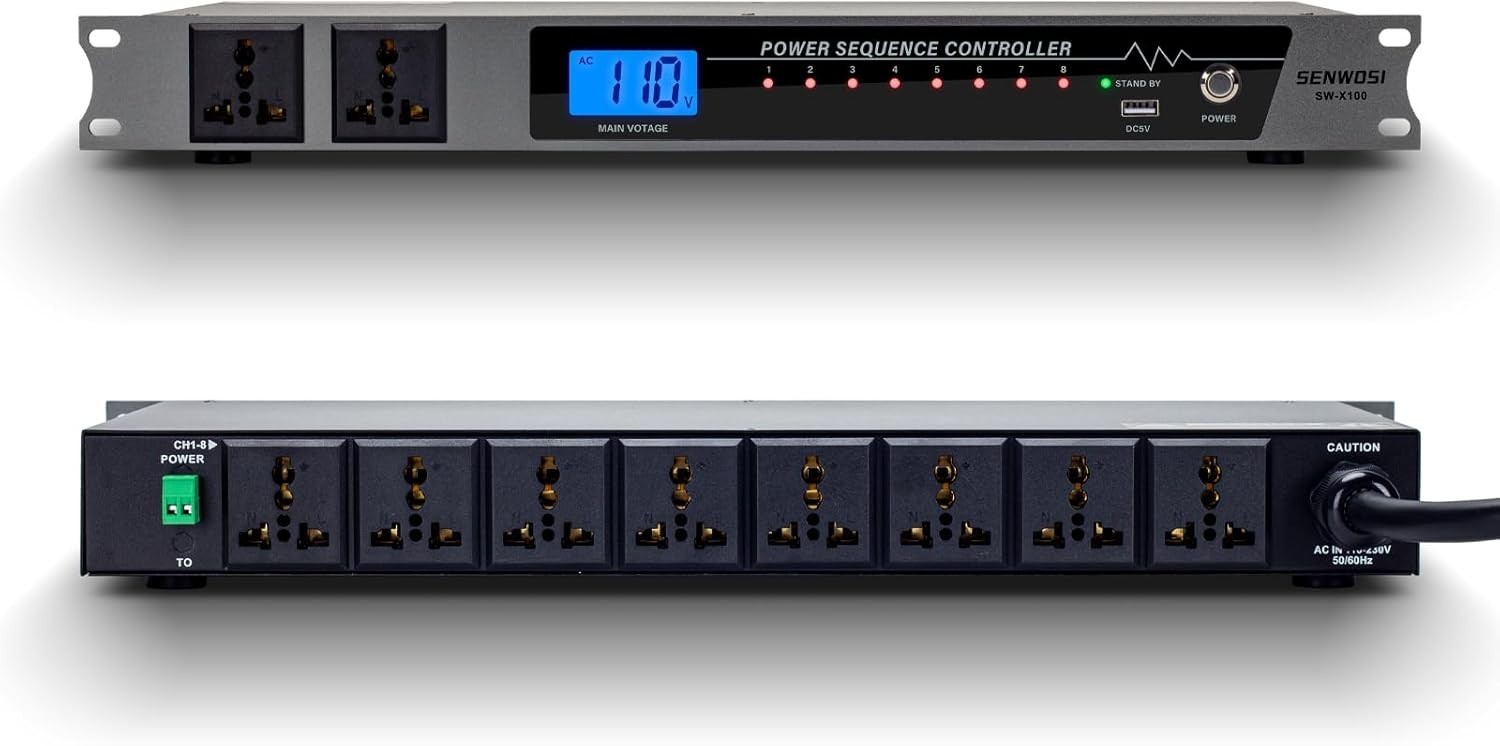 10 Socket Rack Professional Audio Power Conditioning/Digital Surge Protector