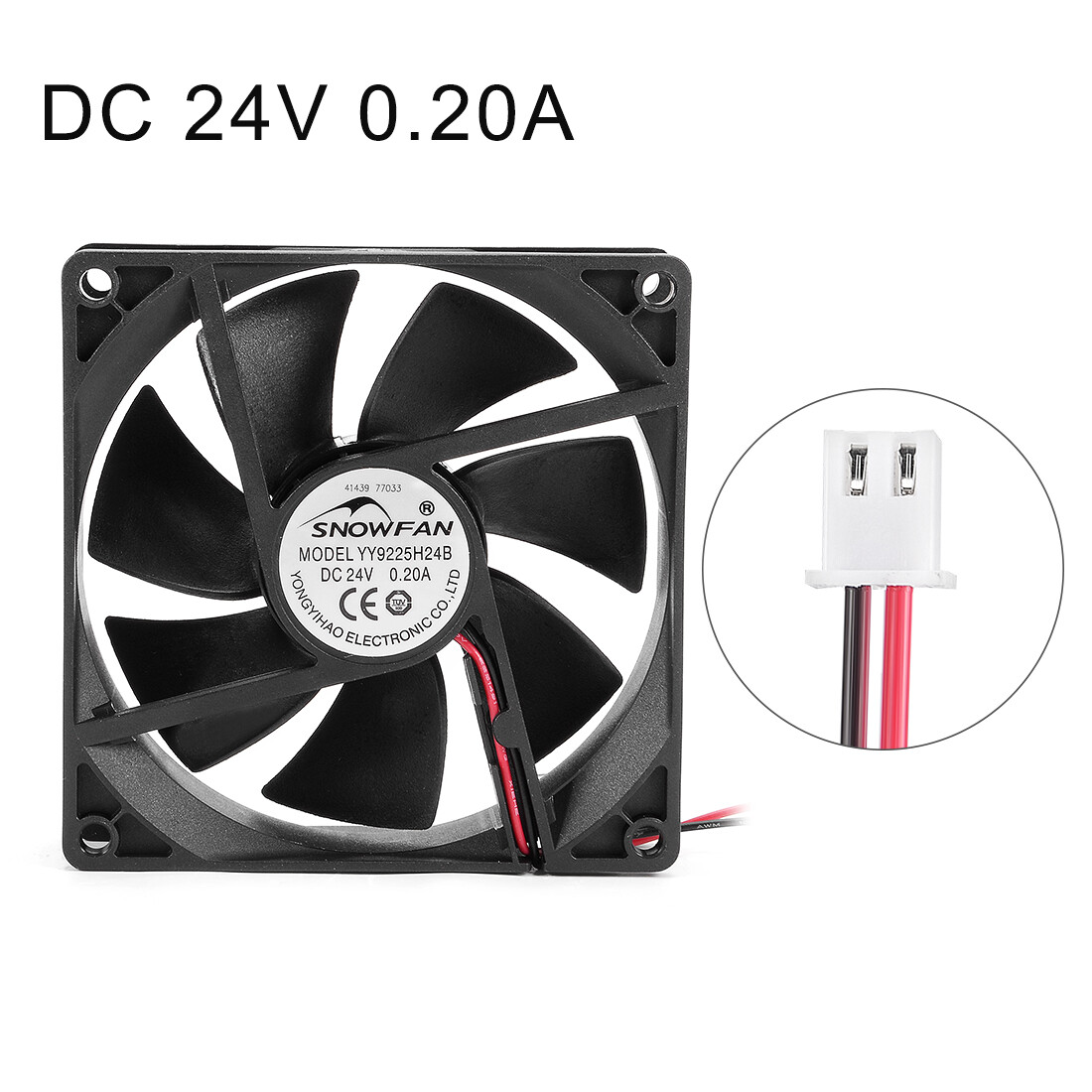 1pcs 92x92x25mm YY9225H24B 24V DC Cooling Fan Long Life Dual Ball Bearings 9225