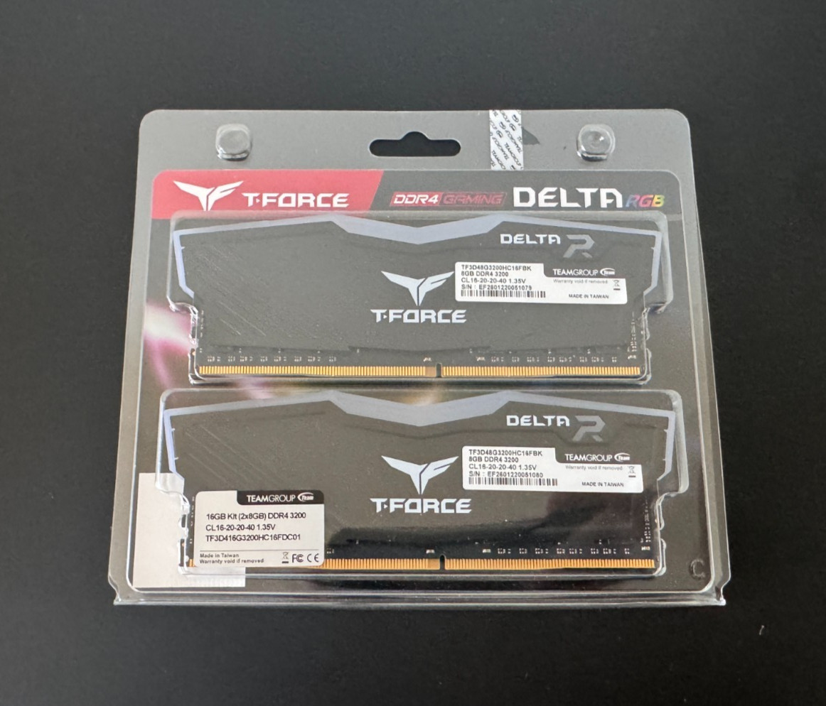 Team T-Force Delta RGB 16GB (2 x 8GB) PC RAM DDR4 3200 (PC4 25600) Memory