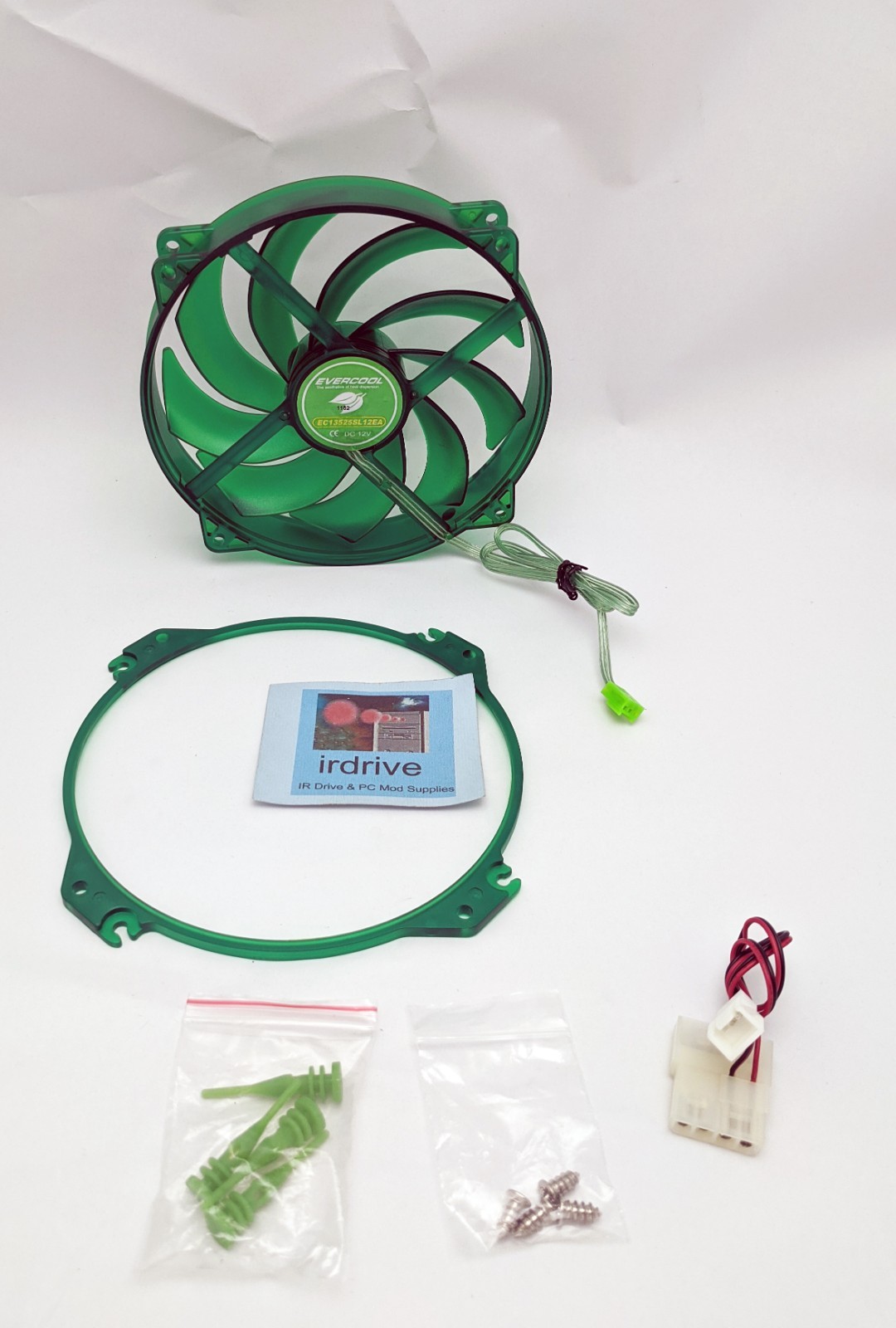 Evercool EverGreen 135mm/140mm 3/4-pin PC Case Cooler Fan Converts-120mm EGF-N12