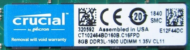 Crucial DIMMs, 16GB (2x8GB), DDR3-1600, PC3-12800, 1.35V, CT102464BD160B.C16FPD