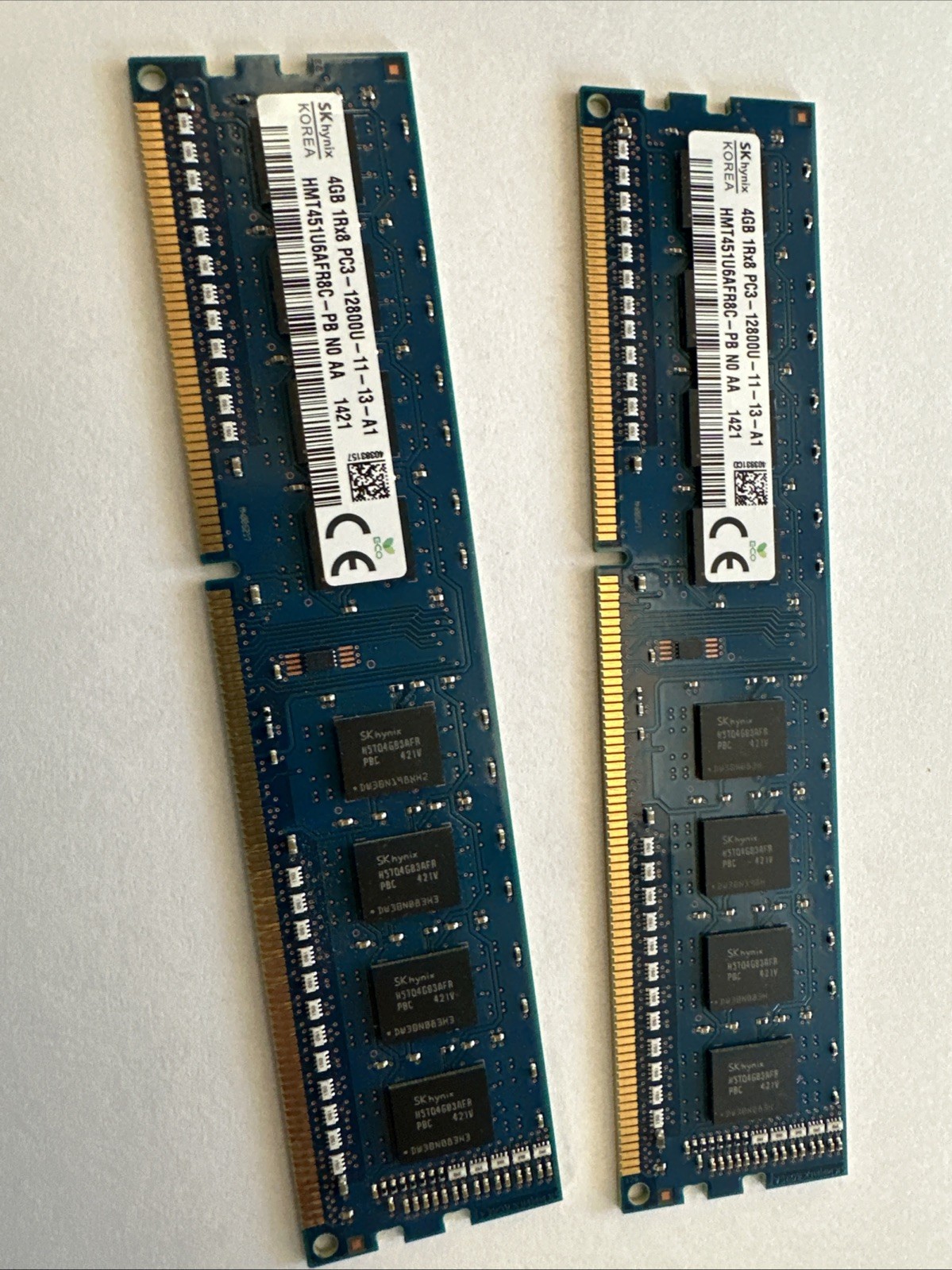 SK Hynix 8GB Kit (4GB x 2 ) 2Rx8 PC3-12800U DDR3 Desktop Memory HMT351U6EFR8C