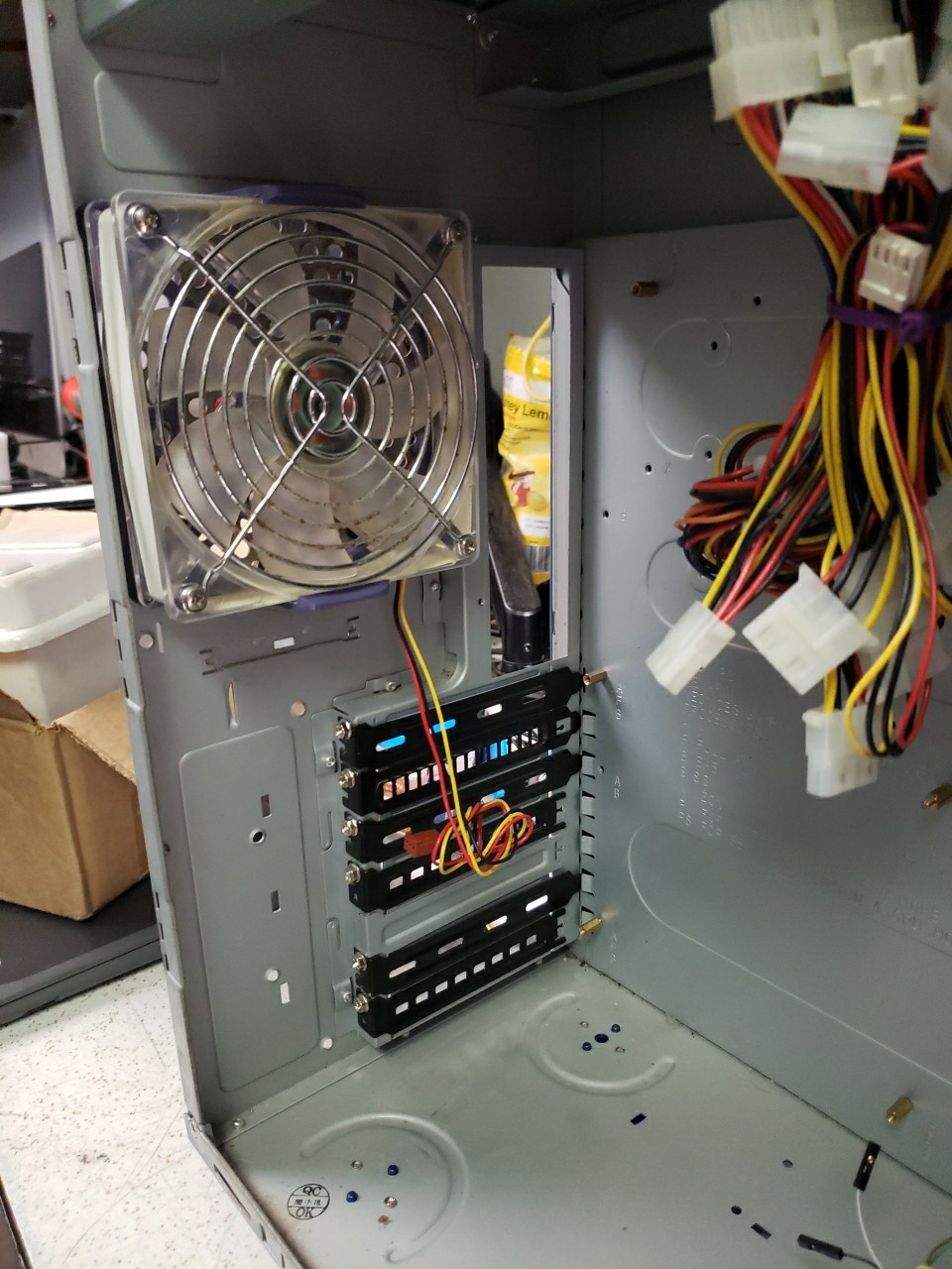 Classic TOWER COMPUTER CASE blue with 300w power supply & extras free ship
