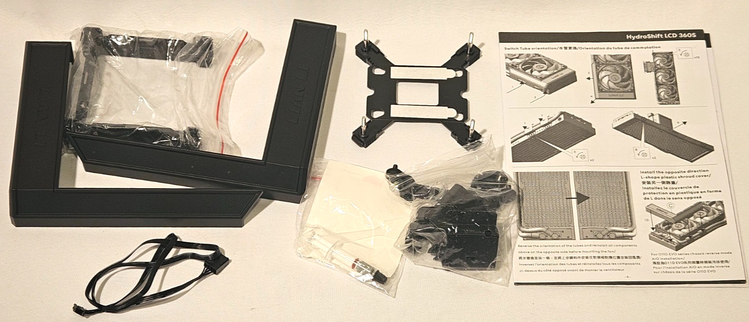 Lian Li HydroShift LCD 360S Black AIO CPU Cooler Pre-installed 3x 28MM Fans