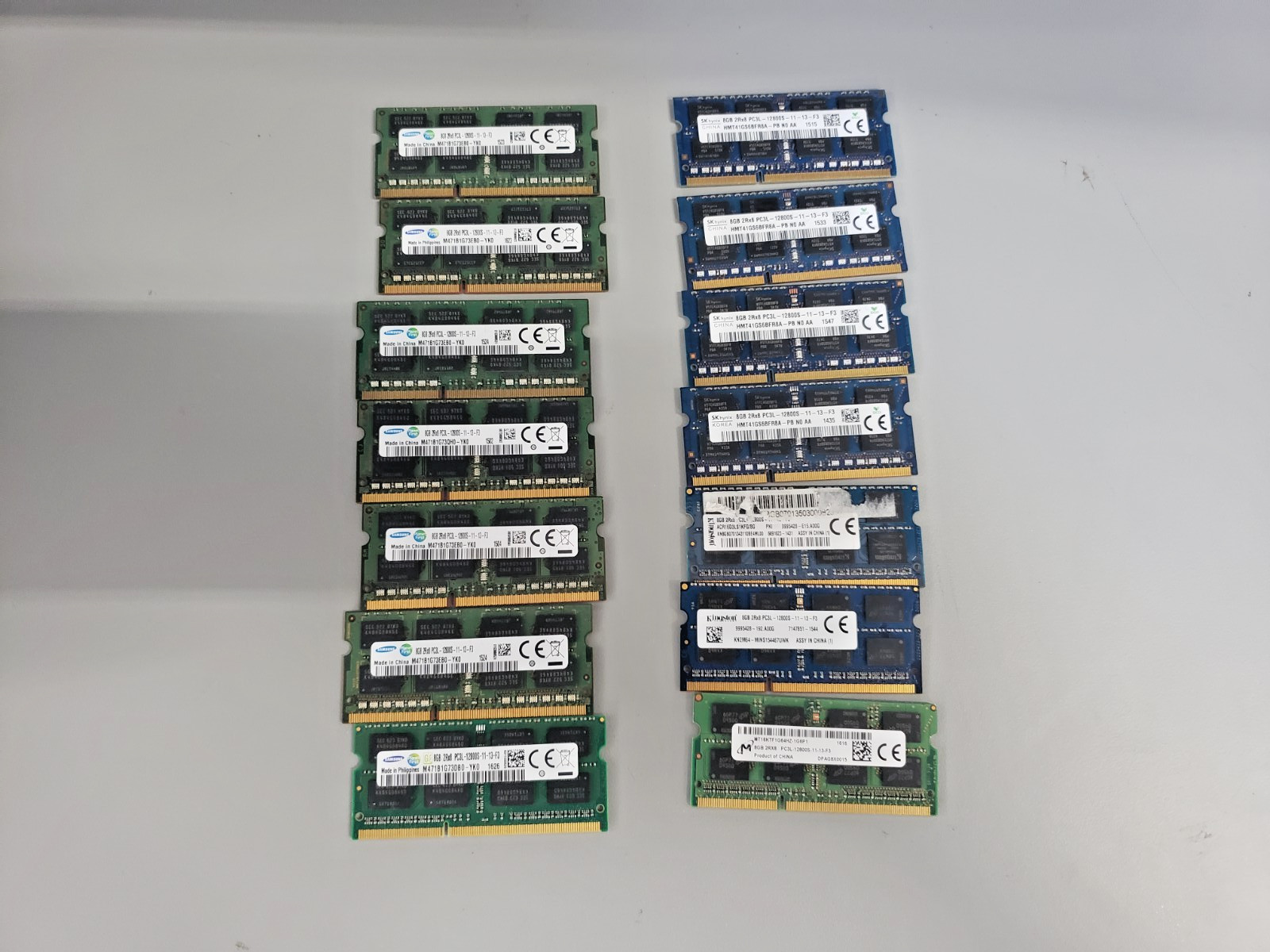 Lot 14 Mixed Brands 8GB PC3L-12800S DDR3 Laptop Ram Memory (112GB Total)